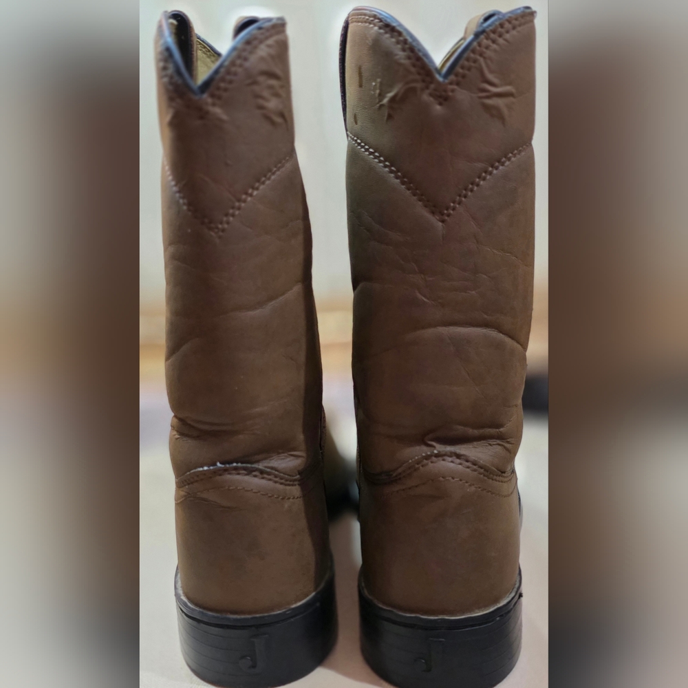 JUSTINS MENS 10" TEMPLE ROPER  CLAY BROWN CASUAL BOOTS SIZE 8 - Picture 2 of 8